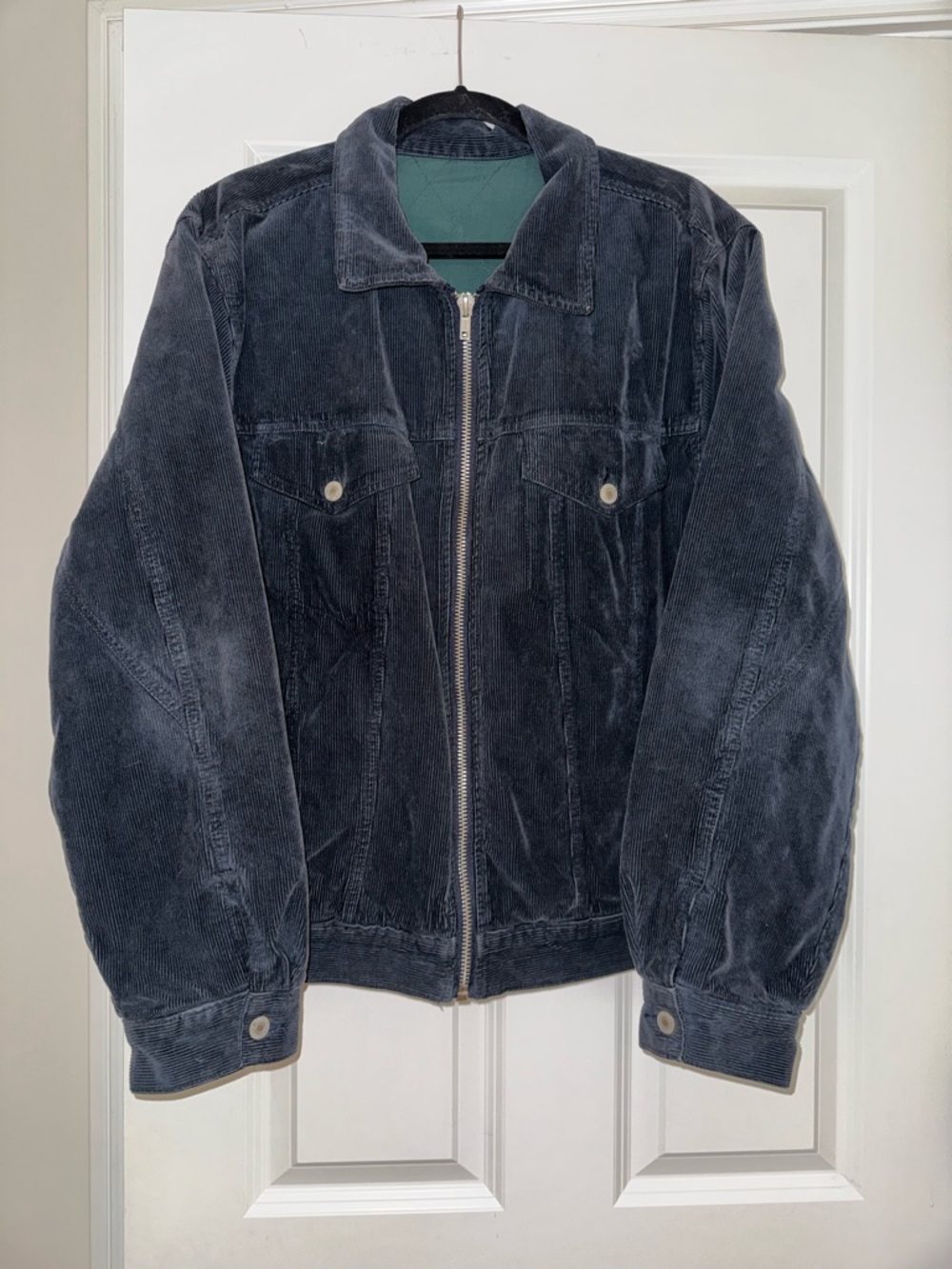 Men's Charcoal Corduroy Zip Jacket